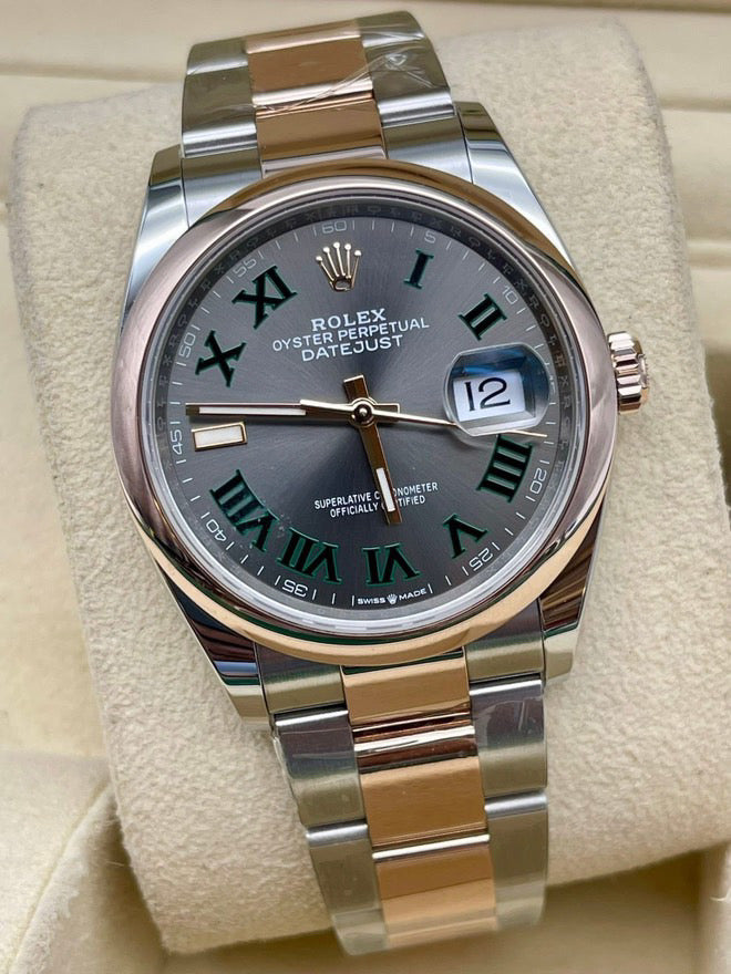 Pre-Owned 2022 Datejust – Rolesor Oystersteel & Everose Gold with Slate Roman Dial | Authenticated by Sovrène