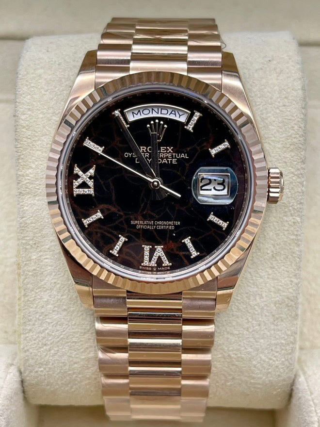 Pre-Owned 2024 Day-Date 40 – Everose Gold with Unique Dial & Diamond Accents | Authenticated by Sovrène