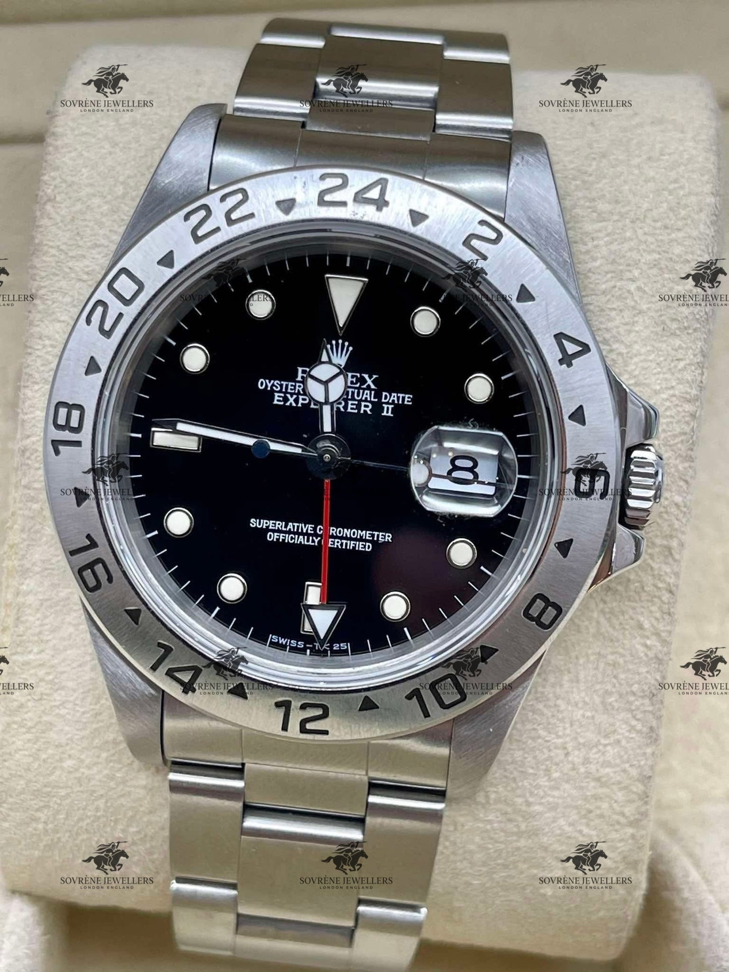 Pre-Owned Rolex Explorer II – Stainless Steel & Black Dial 216570 | Authenticated by Sovrène