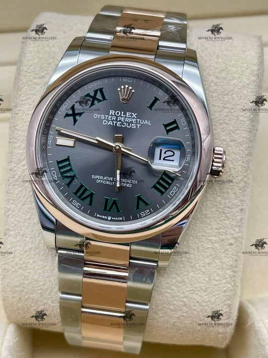 Pre-Owned 2022 Datejust – Rolesor Oystersteel & Everose Gold with Slate Roman Dial | Authenticated by Sovrène