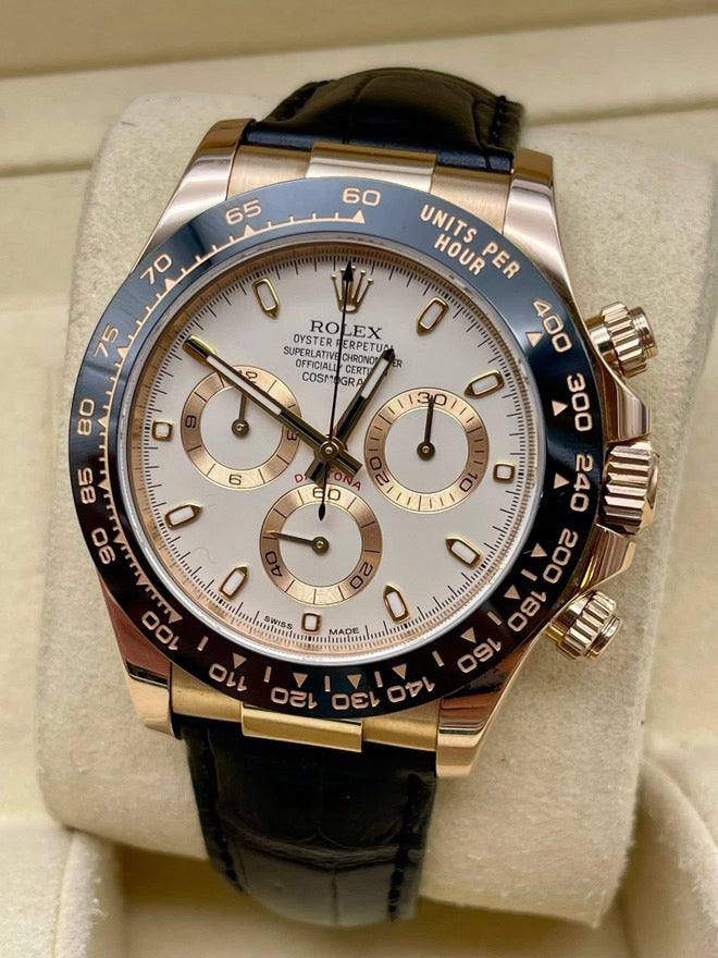 Pre-Owned 2024 Cosmograph Daytona – Everose Gold with Leather Strap | Authenticated by Sovrène