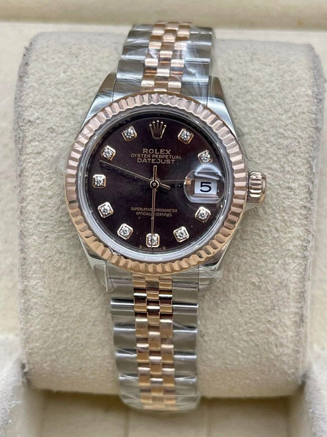 Pre-Owned 2024 Lady-Datejust – Rolesor Everose & Stainless Steel with Diamond Hour Markers | Authenticated by Sovrène
