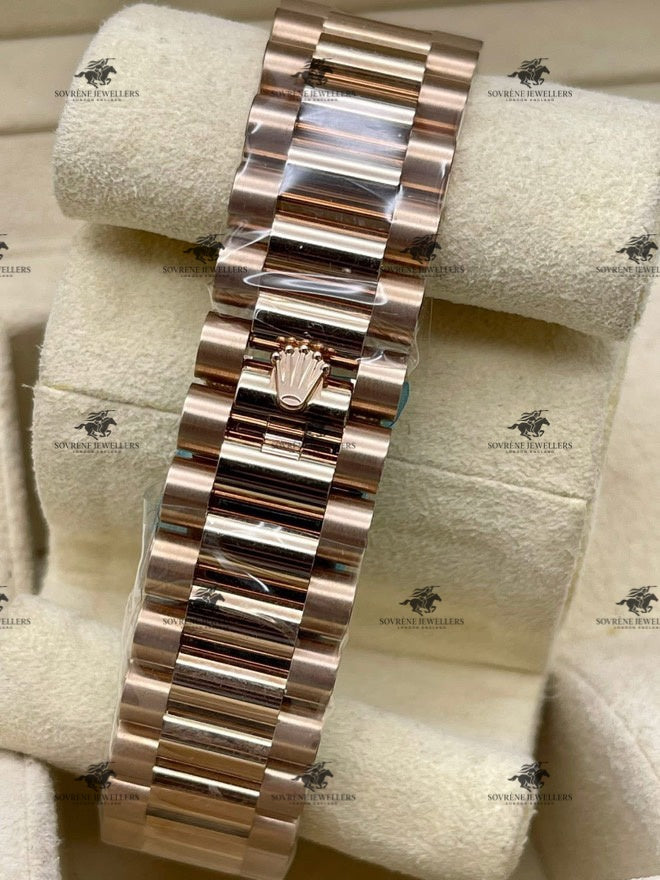 Pre-Owned 2025 Day-Date 40 – 18k Everose Gold with Green Dial | Authenticated by Sovrène