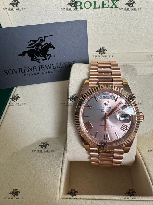 Pre-Owned 2023 Day-Date 40 – Everose Gold with Sundust Dial🌅 🏜️ | Authenticated by Sovrène