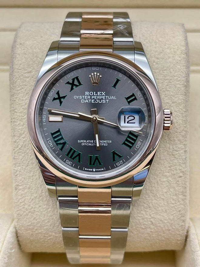 Pre-Owned 2022 Datejust – Rolesor Oystersteel & Everose Gold with Slate Roman Dial | Authenticated by Sovrène