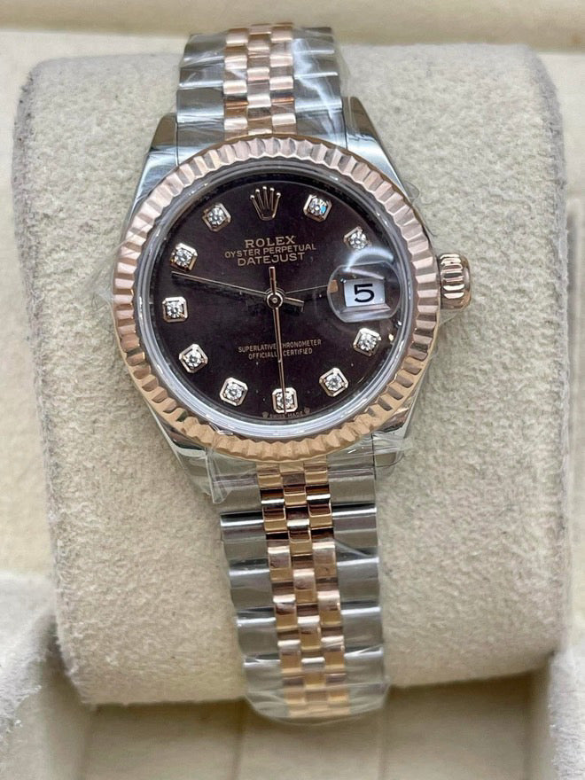 Pre-Owned 2024 Lady-Datejust – Rolesor Everose & Stainless Steel with Diamond Hour Markers | Authenticated by Sovrène