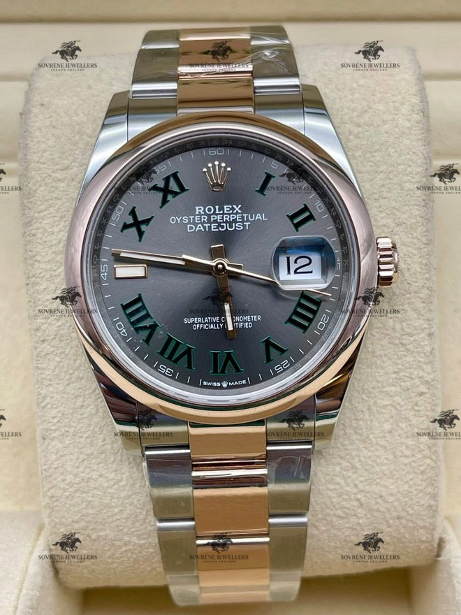 Pre-Owned 2022 Datejust – Rolesor Oystersteel & Everose Gold with Slate Roman Dial | Authenticated by Sovrène