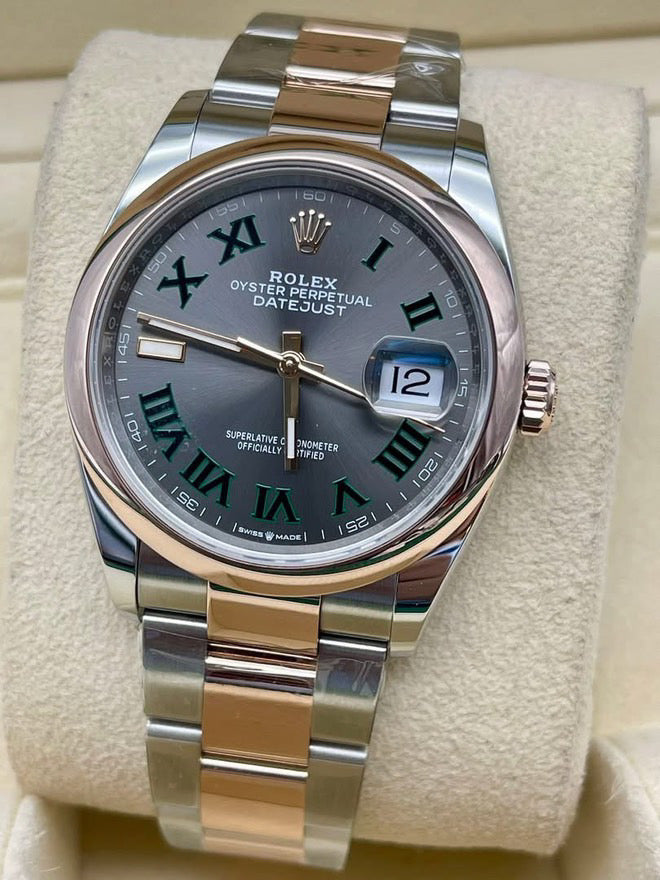 Pre-Owned 2022 Datejust – Rolesor Oystersteel & Everose Gold with Slate Roman Dial | Authenticated by Sovrène