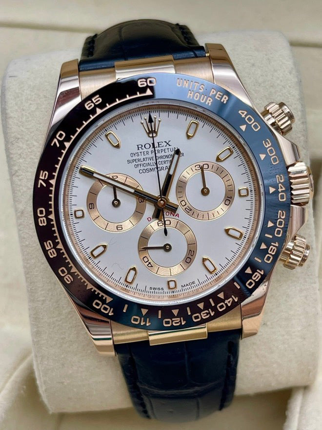 Pre-Owned 2024 Cosmograph Daytona – Everose Gold with Leather Strap | Authenticated by Sovrène