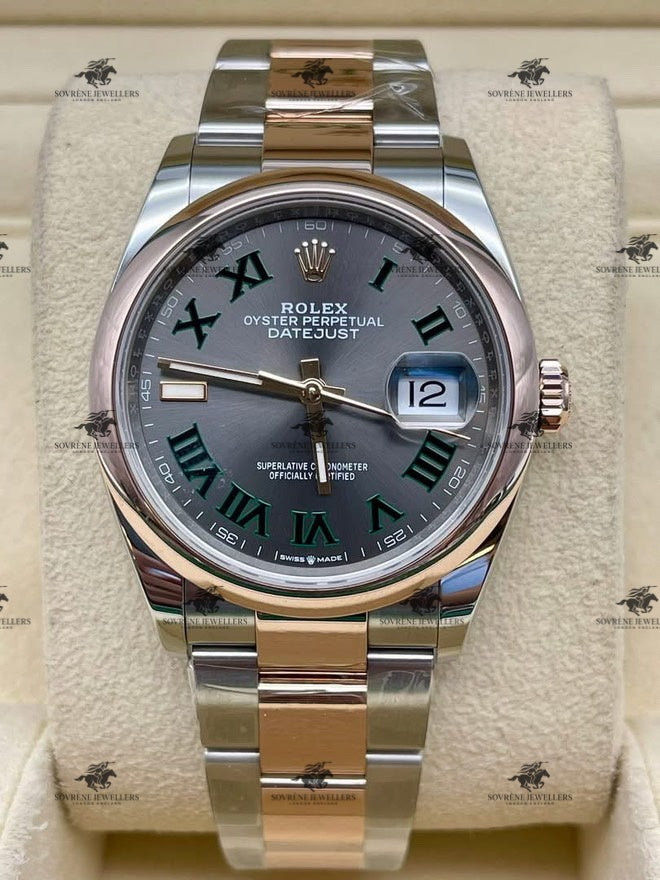 Pre-Owned 2022 Datejust – Rolesor Oystersteel & Everose Gold with Slate Roman Dial | Authenticated by Sovrène