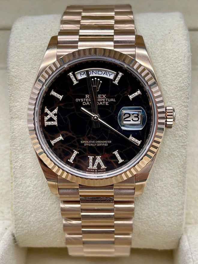 Pre-Owned 2024 Day-Date 40 – Everose Gold with Unique Dial & Diamond Accents | Authenticated by Sovrène