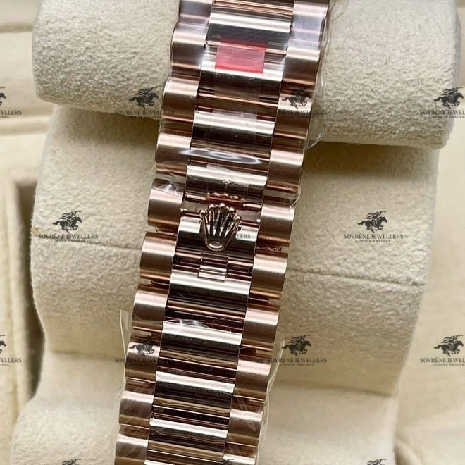 Pre-Owned 2025 Day-Date 40 – 18k Everose Gold with Green Dial | Authenticated by Sovrène