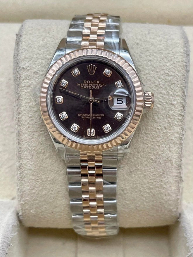 Pre-Owned 2024 Lady-Datejust – Rolesor Everose & Stainless Steel with Diamond Hour Markers | Authenticated by Sovrène