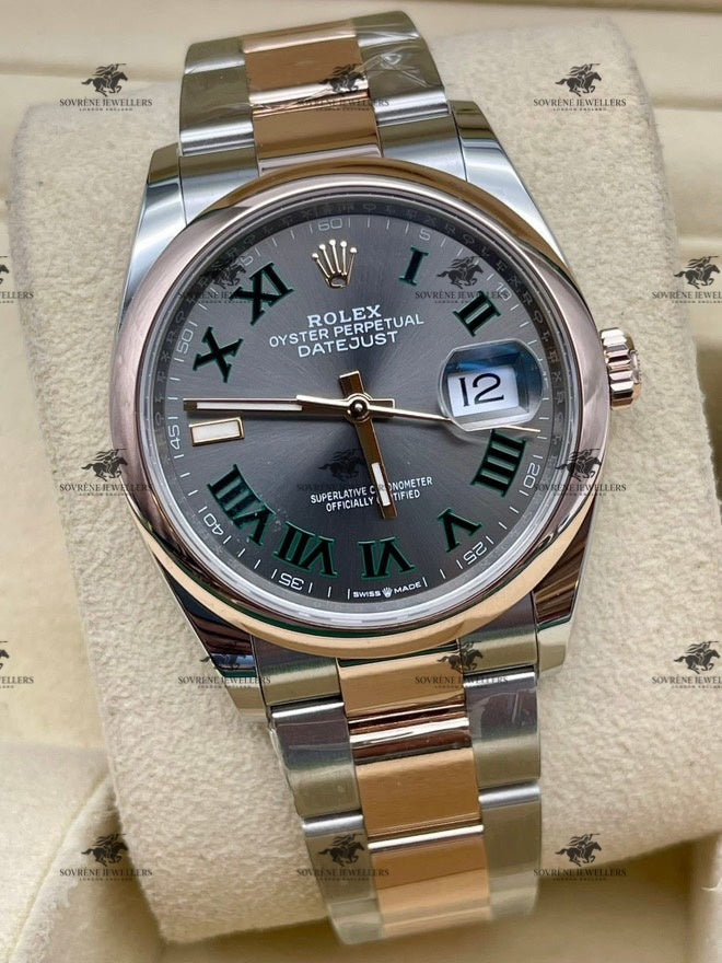 Pre-Owned 2022 Datejust – Rolesor Oystersteel & Everose Gold with Slate Roman Dial | Authenticated by Sovrène