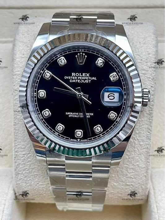 Pre-Owned 2024 Datejust 41 – Black Diamond Dial | Authenticated by Sovrène