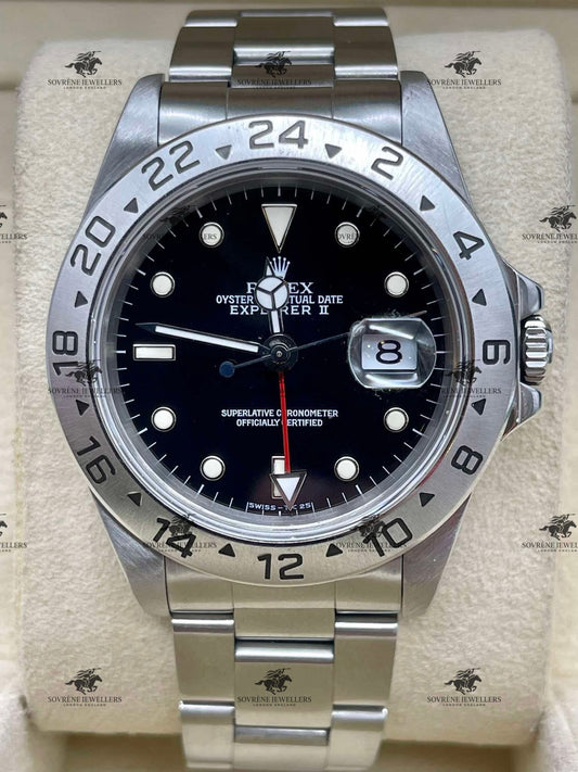 Pre-Owned Rolex Explorer II – Stainless Steel & Black Dial 216570 | Authenticated by Sovrène